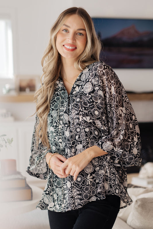 Work All Day Floral Top