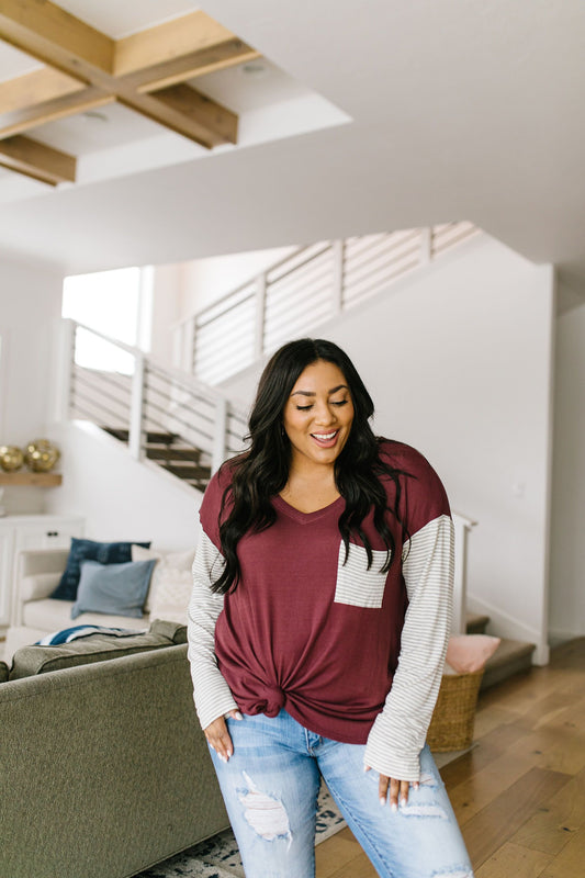 Pure & Simple Raglan Tee In Plum