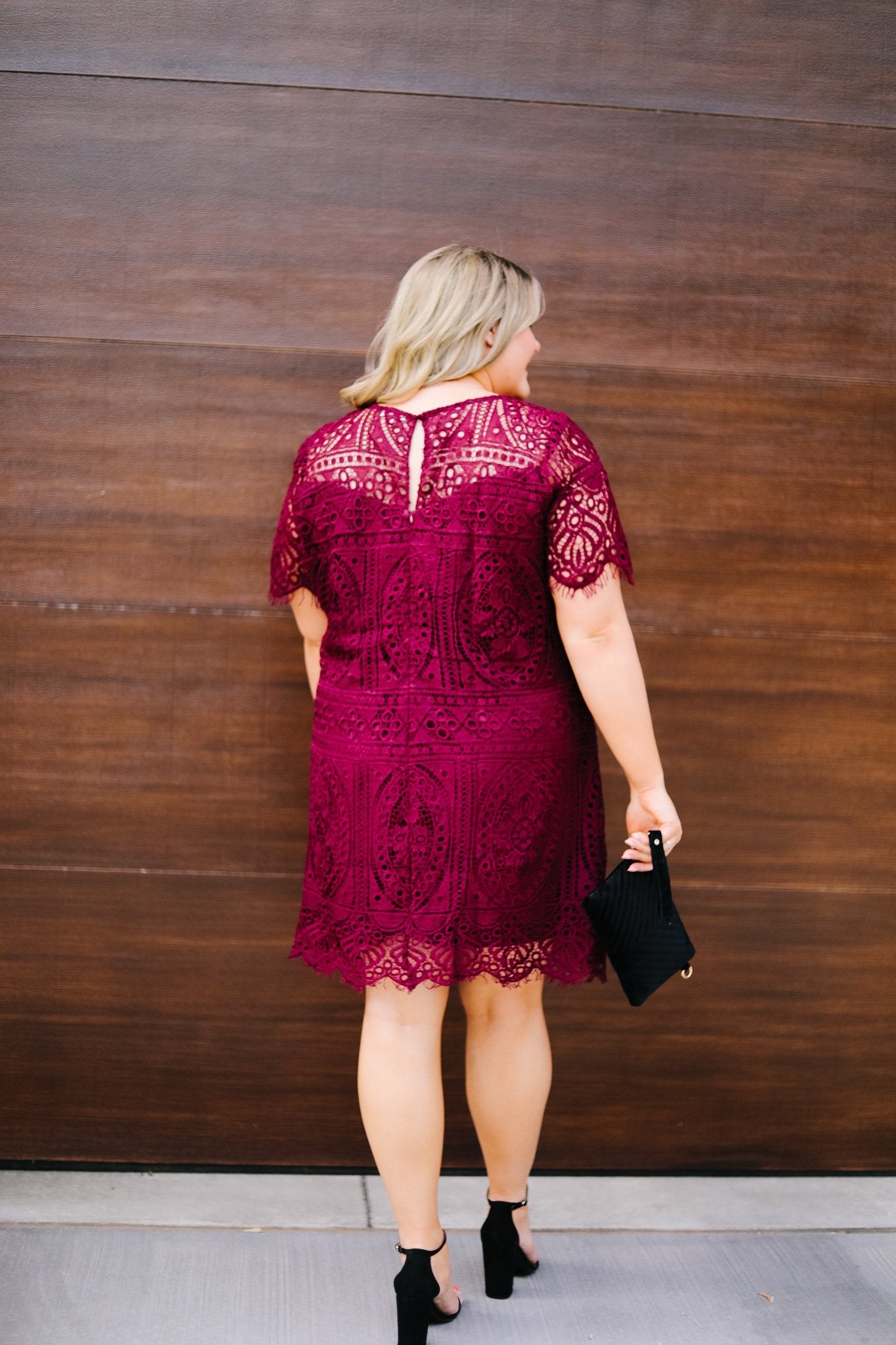 Scalloped Lace Overlay Dress