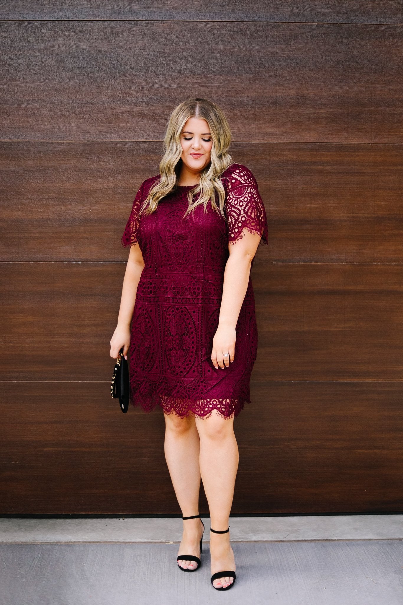 Scalloped Lace Overlay Dress