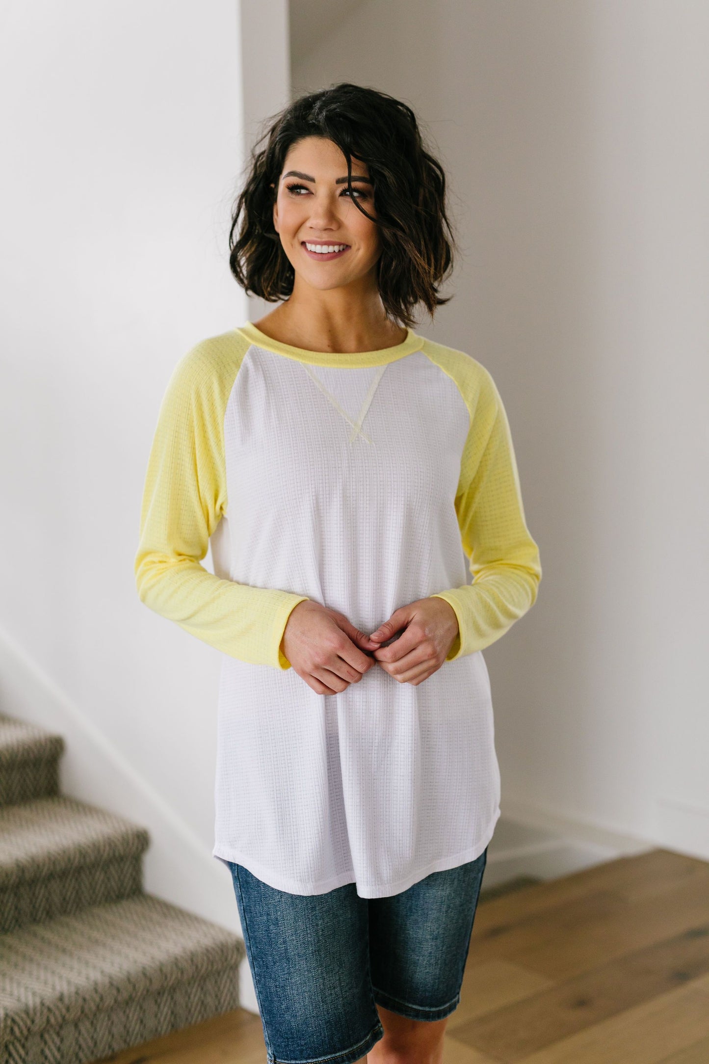 Team Spring Raglan Top In Lemon